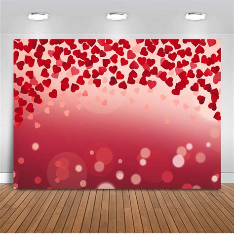 Valentine Backdrop Red Heart Background For Photo Booth Stduio Bokeh H
