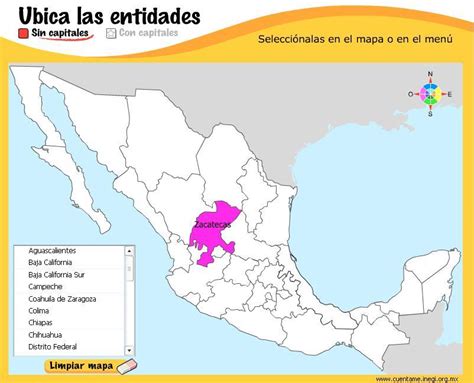Mapa interactivo de México Estados y capitales de México. ¿Cómo se