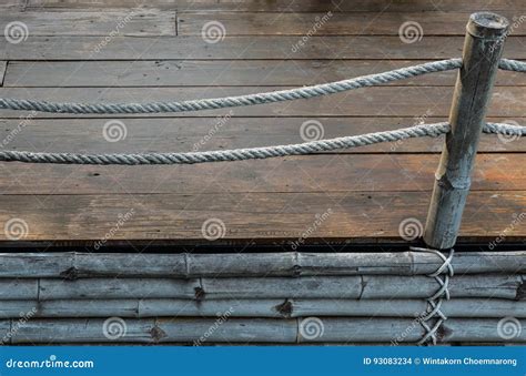 Rope Tied To A Bamboo Fence Stock Photo Image Of Decorate Closeup