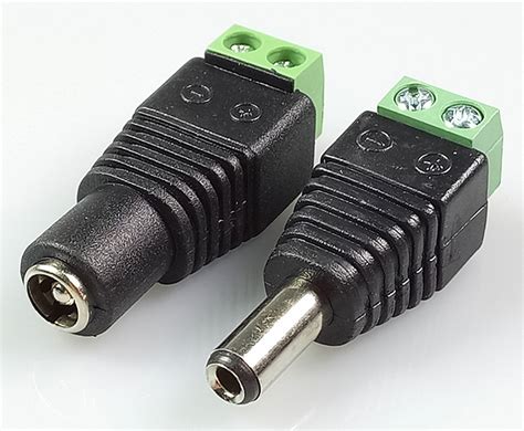 Pair Dc Socket Plug To Screw Terminal Connectors 21mm X 55mm All Top Notch