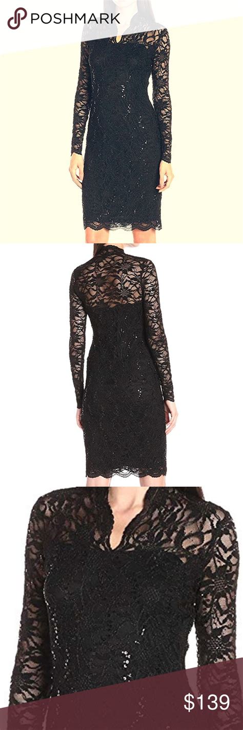 💜marina💜 10 New Black Sequin Lace Dress Lace Dress With Sleeves
