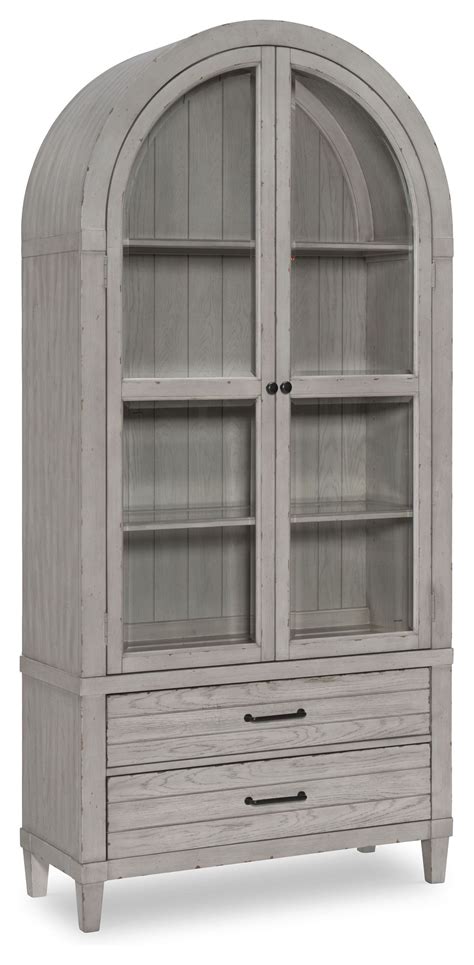 Belhaven Weathered Plank 2 Drawer Display Cabinet Display Cabinet Legacy Classic Furniture