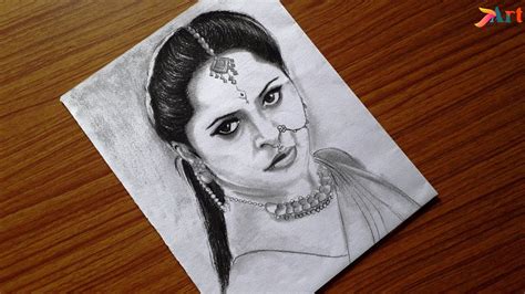 Drawing Anushka Shetty Devasena Bahubali Draw Pencil Sketch Drawing Bir K Z Nas L