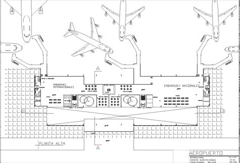 An Airport Plan With Detail Dwg File The Top View Airport Plan With
