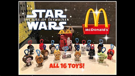 star wars the rise of skywalker mcdonalds happy meal toys all 16 toys dec 2019 youtube