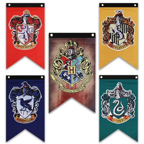 Harry Potter House Wall Banners Set Complete Hogwarts House Wall