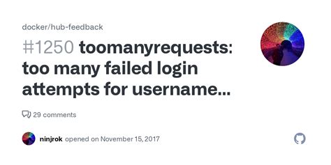 Toomanyrequests Too Many Failed Login Attempts For Username Or IP