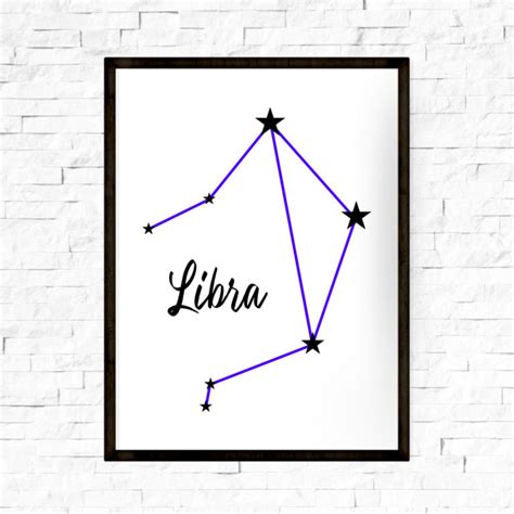 Libra Zodiac Sign And Constellation Art Print Mantra Moon
