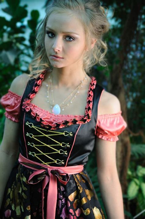 Warm Night Dirndl Satin Mid Length Dirndl With Sweetheart Bodice Coral Piping Custom