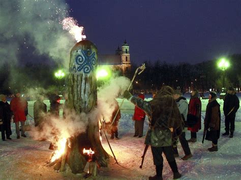 Blukis Burning Vilnius Lithuania In Neighboring Lithuania This Version Of The Yule Log Ritual