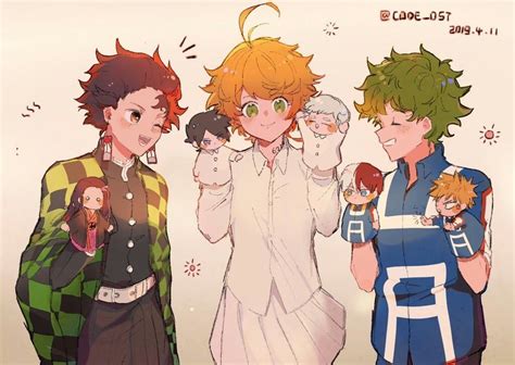 The Protagonists Kimetsu No Yaiba X The Promised Neverland X My Hero