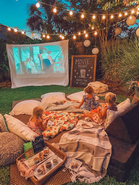 Backyard Movie Night At Home For Summer Life By Leanna Noches De