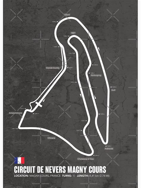 Magny Cours Racetrack Map Sticker By Mapstars Redbubble