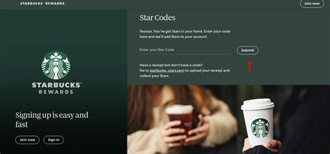 Entercode Access To Starbucks Coffee Account With