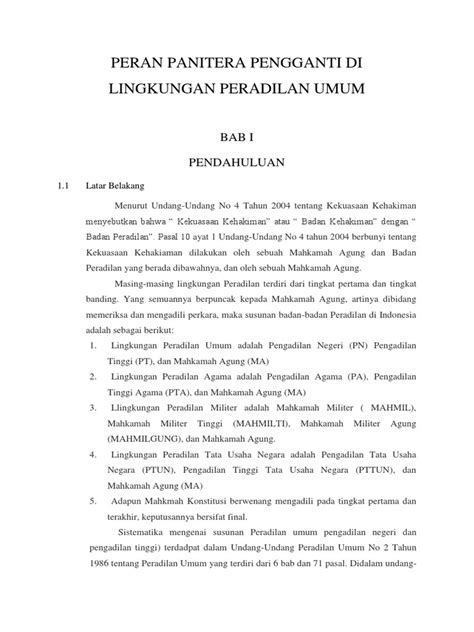 Pengertian Dan Tugas Panitera Pengganti