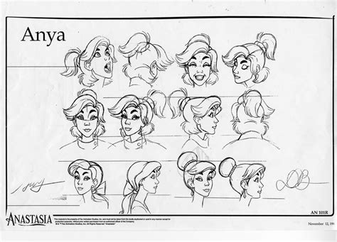 Model Sheets For Anastasia The World Of Non Disney Animated Movies