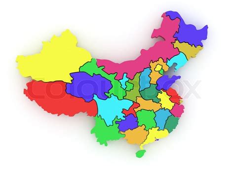 Three Dimensional Map Of China 3d Stock Image Colourbox