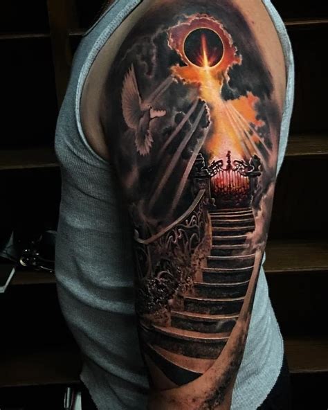 Gates Of Heaven Tattoo Stairs To Heaven Tattoo Heaven Tattoos Rip