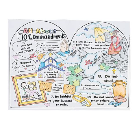 In catholicism , the ten commandments are considered divine law because god himself revealed catholic, protestant, and orthodox christians go to church on sunday, treating it as the lord's day the sixth and ninth commandments honor human sexuality. Color Your Own All About the 10 Commandments Posters ...