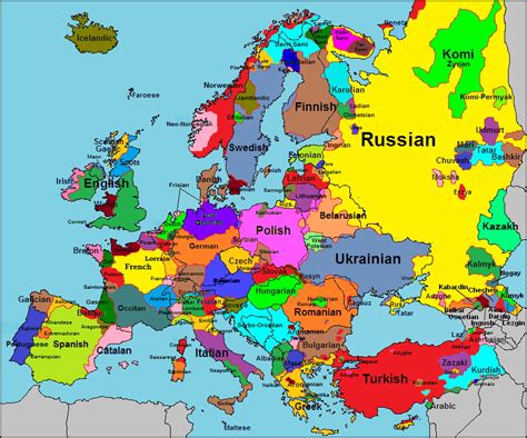 Map Of The Languages Spoken Throughout Europe Vivid Maps
