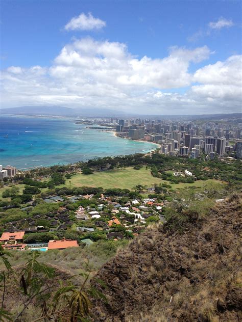 Picture Of Honolulu From The Top Of Diamond Head Crater Honolulu Oahu
