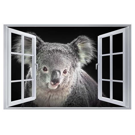 Wall Sticker Koala Animal Pose Nature 3d Window Effect Etsy