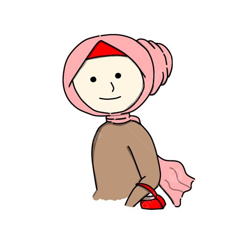 Gambar Gadis Berhijab Merah Muda Gulung Gadis Jilbab Islam Png Dan