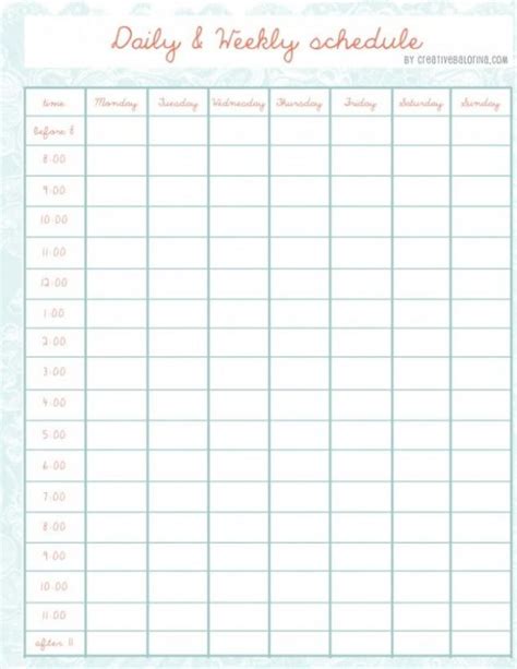 24 Hour Day Planner Template Business