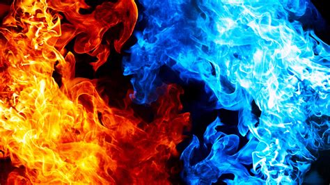 Blue And Red Fire 4k Wallpaper