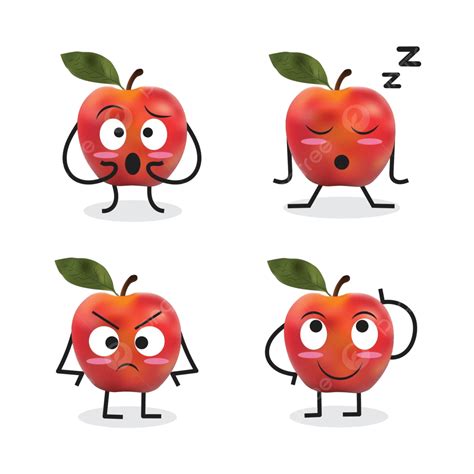 Apple Cartoon Character Vector Illustration Fresh Illustration