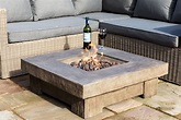 Teamson Home Firepit Outdoor Gas Fire Pit Wooden With Lava Rock & Cover ...