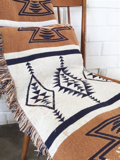 Vintage Navajo Throw Blanket Southwestern Throw Blanket Etsy