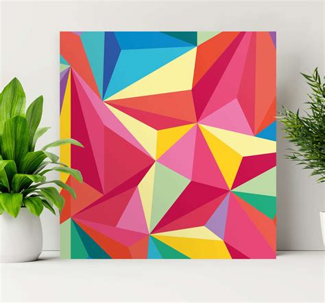 Multicolor Geometric Image Geometric Wall Canvas Tenstickers