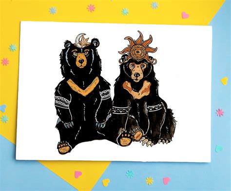 Moon Bear Sun Bear Art Print Animal Print Bear Print Etsy