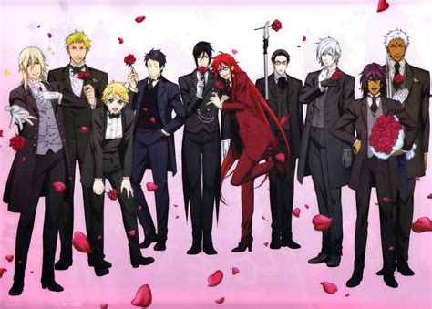 Flowers Suit Kuroshitsuji Sebastian Michaelis Anime Anime Boys