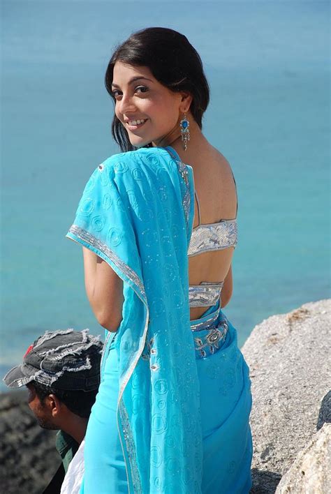 actress pics tollywood masala actress kajal agarwal in blue saree latest stills and pics