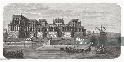 Sennacheribs Palace At Kuyunjik Nineveh Woodcut Published 1893 Stock