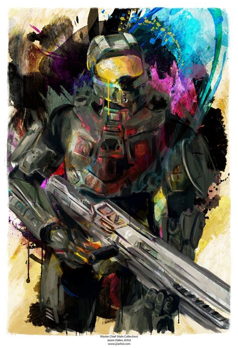 Halo Master Chief Abstract Art Print 13 X 19