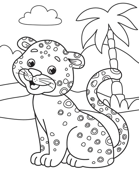 Happy Baby Cheetah Coloring Pages Cheetah Coloring Pages Páginas