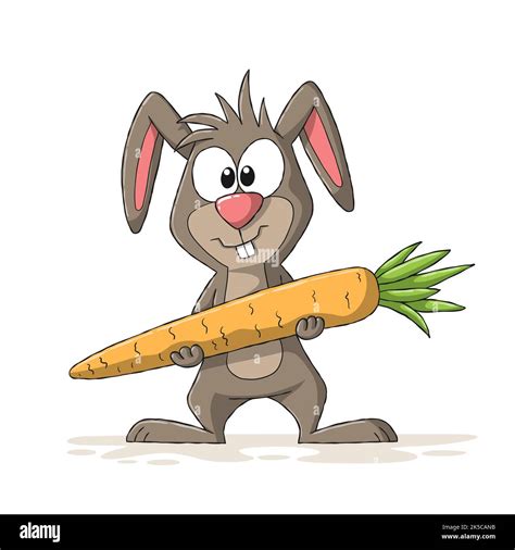 Cartoon Rabbit With Carrot Stock Photo Alamy
