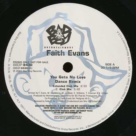Faith Evans You Gets No Love Dance Remix 2001 Vinyl Discogs