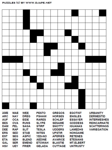 Word Fill Puzzle Printable Word Games Free Printable Crossword Puzzles