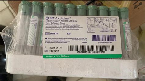 Plastic BD Vacutainer Sodium Heparin For Hospital At Rs 7 50 Piece In