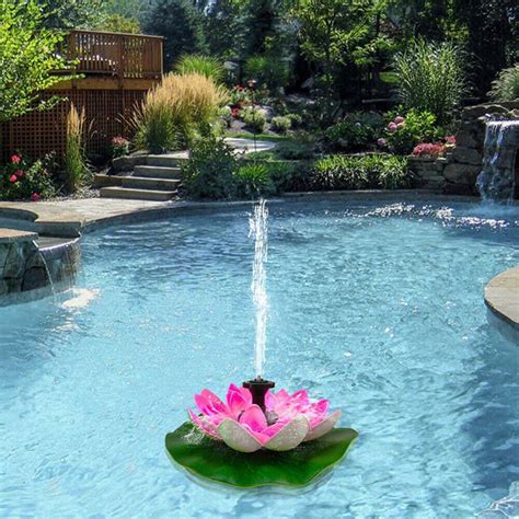 Solar Lotus Flower Fountain Water Pump Courtyard Landscape Garden Pond