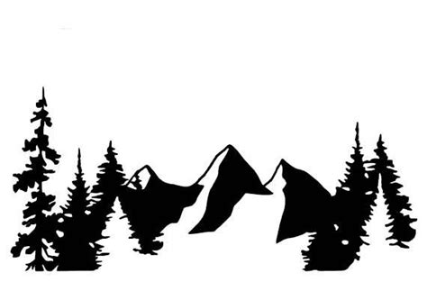 Mountain Vinyl Decal Tree Decal Car Decal Mountain Sticker Nature