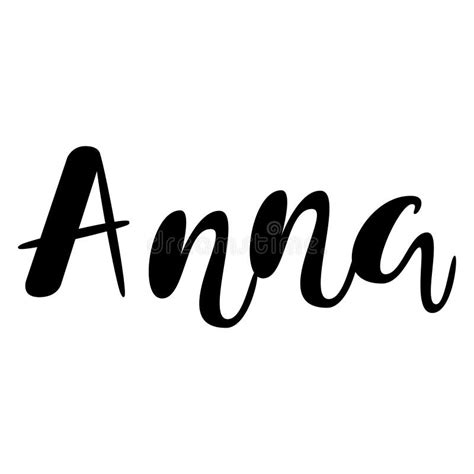 Female Name Anna Lettering Design Handwritten Typography Vector