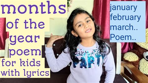 Months Of The Year Poem For Kids With Lyrics 12 Months Name Poem