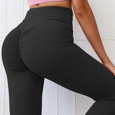 Sexy Womens Leggings Stretchy High Waist Back Ruched Legging Butt Lift Pants Hip Push Up Workout