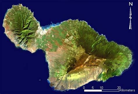 Maui Hawaii Satellite Image From Nasa Kahoolawe Maui Hawaii