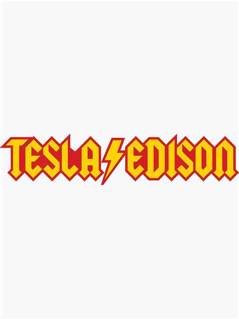 Funny Tesla Edison Logo Sticker By Adamlovers7 Redbubble